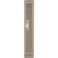 Clean Line Lockers, 12" x 12" x 76", Steel, Beige, Rivet (Assembled), Perforated Cintas
