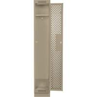Clean Line Lockers, 12" x 12" x 76", Steel, Beige, Rivet (Assembled), Perforated Cintas