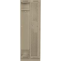 Clean Line Lockers, Bank of 2, 24" x 12" x 76", Steel, Beige, Rivet (Assembled), Perforated Cintas