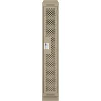 Clean Line Lockers, 12" x 18" x 82", Steel, Beige, Rivet (Assembled), Perforated Cintas