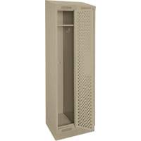 Clean Line Lockers, Bank of 2, 24" x 18" x 82", Steel, Beige, Rivet (Assembled), Perforated Cintas