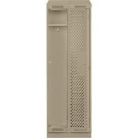 Clean Line Lockers, Bank of 2, 24" x 18" x 82", Steel, Beige, Rivet (Assembled), Perforated Cintas