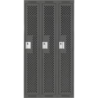 Casiers Clean Line, Bloc de 3, 36" x 12" x 72", Acier, Charbon, Rivet (assembl&eacute;), Perfor&eacute; Cintas