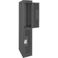 Casiers Clean Line, 2 niveaux, 12" x 12" x 72", Acier, Charbon, Rivet (assembl&eacute;), Perfor&eacute; Cintas