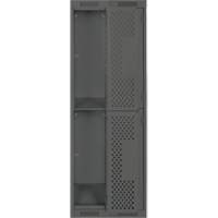 Casiers Clean Line, 2 niveaux, Bloc de 2, 24" x 15" x 72", Acier, Charbon, Rivet (assembl&eacute;), Perfor&eacute; Cintas