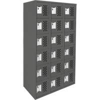 Petit casier perfor&eacute; Clean-Line, 6 niveaux, Bloc de 3, 15" x 72" x 12", Acier Cintas