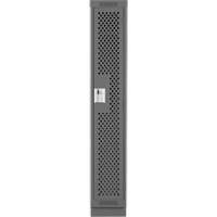 Clean Line Lockers, 12" x 12" x 76", Steel, Charcoal, Rivet (Assembled), Perforated Cintas