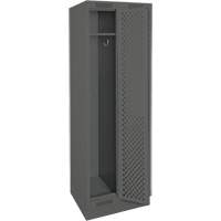 Clean Line Lockers, Bank of 2, 24" x 12" x 76", Steel, Charcoal, Rivet (Assembled), Perforated Cintas