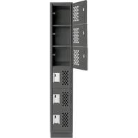 Petit casier perfor&eacute; Clean-Line, 6 niveaux, 15" x 72" x 12", Acier Cintas
