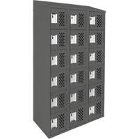 Petit casier perfor&eacute; Clean-Line, 6 niveaux, Bloc de 3, 12" x 72" x 12", Acier Cintas