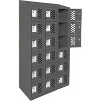 Petit casier perfor&eacute; Clean-Line, 6 niveaux, Bloc de 3, 12" x 72" x 12", Acier Cintas