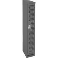 Clean Line Lockers, 12" x 18" x 82", Steel, Charcoal, Rivet (Assembled), Perforated Cintas