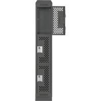 Clean Line Lockers, 3 -tier, 12" x 18" x 82", Steel, Charcoal, Rivet (Assembled), Perforated Cintas