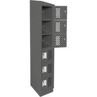 Petits casiers &eacute;conomiques assembl&eacute;s et perfor&eacute;s Clean Line, 6 niveaux, 18" x 72" x 12", Acier Cintas
