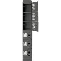 Petits casiers &eacute;conomiques assembl&eacute;s et perfor&eacute;s Clean Line, 6 niveaux, 18" x 72" x 12", Acier Cintas