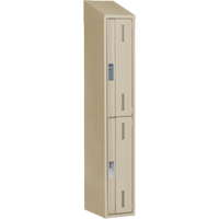 Concorde Heavy-Duty Lockers, 2 -tier, 12" x 18" x 78", Steel, Beige, Welded (Assembled) Cintas
