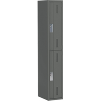 Concorde Heavy-Duty Lockers, 2 -tier, 12" x 18" x 72", Steel, Charcoal, Welded (Assembled) Cintas