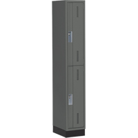 Concorde Heavy-Duty Lockers, 2 -tier, 12" x 18" x 76", Steel, Charcoal, Welded (Assembled) Cintas