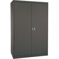Deep Hi-Boy Storage Cabinet, Steel, 4 Shelves, 72" H x 36" W x 24" D, Charcoal Cintas
