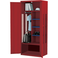 Deluxe Gear Locker, Steel, 36" W x 24" D x 72" H, Red Cintas