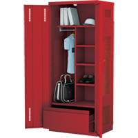 Deluxe Gear Locker, Steel, 36" W x 24" D x 72" H, Red Cintas