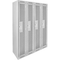 Casiers Clean Line, Bloc de 4, 48" x 12" x 72", Acier, Gris, Rivet (assembl&eacute;), Perfor&eacute; Cintas