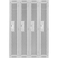 Casiers Clean Line, Bloc de 4, 48" x 12" x 72", Acier, Gris, Rivet (assembl&eacute;), Perfor&eacute; Cintas