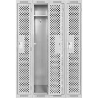 Casiers Clean Line, Bloc de 4, 48" x 12" x 72", Acier, Gris, Rivet (assembl&eacute;), Perfor&eacute; Cintas