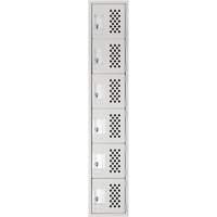 Petit casier perfor&eacute; Clean-Line, 6 niveaux, 15" x 72" x 12", Acier Cintas