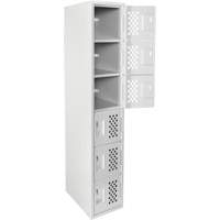 Petit casier perfor&eacute; Clean-Line, 6 niveaux, 15" x 72" x 12", Acier Cintas