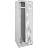 Clean Line Lockers, Bank of 2, 24" x 12" x 76", Steel, Grey, Rivet (Assembled), Perforated Cintas