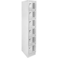 Petit casier perfor&eacute; Clean-Line, 6 niveaux, 15" x 72" x 12", Acier Cintas