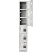Petit casier perfor&eacute; Clean-Line, 6 niveaux, 15" x 72" x 12", Acier Cintas