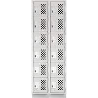Petits casiers &eacute;conomiques assembl&eacute;s et perfor&eacute;s Clean Line, 6 niveaux, Bloc de 2, 18" x 72" x 12", Acier Cintas