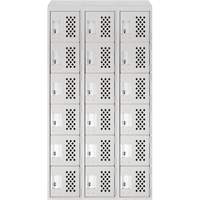 Petit casier perfor&eacute; Clean-Line, 6 niveaux, Bloc de 3, 12" x 72" x 12", Acier Cintas
