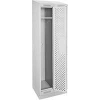 Clean Line Lockers, Bank of 2, 24" x 12" x 82", Steel, Grey, Rivet (Assembled), Perforated Cintas