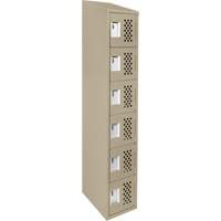 Petit casier perfor&eacute; Clean-Line, 6 niveaux, 15" x 72" x 12", Acier Cintas