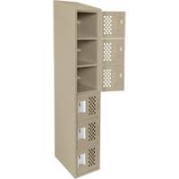 Petit casier perfor&eacute; Clean-Line, 6 niveaux, 15" x 72" x 12", Acier Cintas