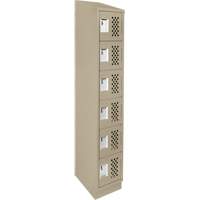 Petit casier perfor&eacute; Clean-Line, 6 niveaux, 15" x 72" x 12", Acier Cintas