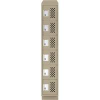 Petit casier perfor&eacute; Clean-Line, 6 niveaux, 15" x 72" x 12", Acier Cintas