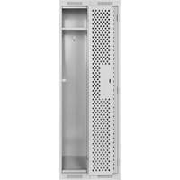 Casiers Clean Line, 2 niveaux, 12" x 15" x 72", Acier, Gris, Rivet (assembl&eacute;), Perfor&eacute; Cintas