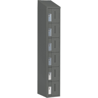 Concorde Heavy-Duty Lockers, 6 -tier, 12" x 18" x 78", Steel, Charcoal, Welded (Assembled) Cintas
