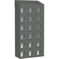 Concorde Heavy-Duty Lockers, 6 -tier, Bank of 3, 36" x 18" x 78", Steel, Charcoal, Welded (Assembled) Cintas