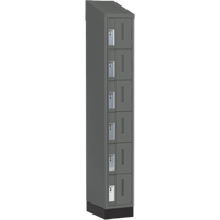 Concorde Heavy-Duty Lockers, 6 -tier, 12" x 18" x 82", Steel, Charcoal, Welded (Assembled) Cintas
