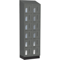 Concorde Heavy-Duty Lockers, 6 -tier, Bank of 2, 24" x 18" x 82", Steel, Charcoal, Welded (Assembled) Cintas