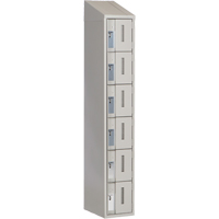 Concorde Heavy-Duty Lockers, 6 -tier, 12" x 18" x 78", Steel, Grey, Welded (Assembled) Cintas