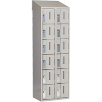 Concorde Heavy-Duty Lockers, 6 -tier, Bank of 2, 24" x 18" x 78", Steel, Grey, Welded (Assembled) Cintas