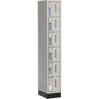 Concorde Heavy-Duty Lockers, 6 -tier, 12" x 18" x 76", Steel, Grey, Welded (Assembled) Cintas