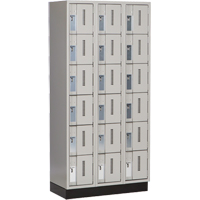 Concorde Heavy-Duty Lockers, 6 -tier, Bank of 3, 36" x 18" x 76", Steel, Grey, Welded (Assembled) Cintas