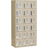 Concorde Heavy-Duty Lockers, 6 -tier, Bank of 3, 36" x 18" x 72", Steel, Beige, Welded (Assembled) Cintas